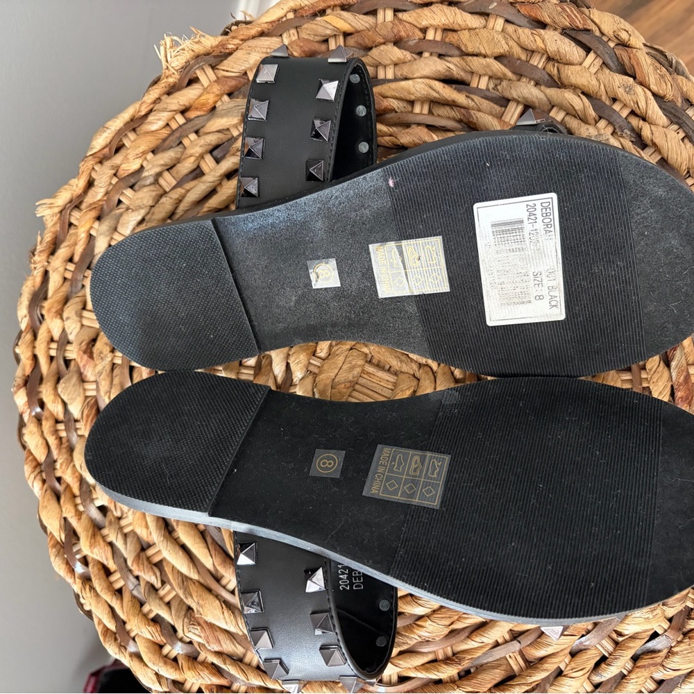 ShuShop Studded Black Slide Sandals 
Size 8
Like new 
Smoke free home - Picture 4 of 4